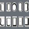 Various Bathtub Designs Showcasing Different Shapes And Modern Styles 3d model