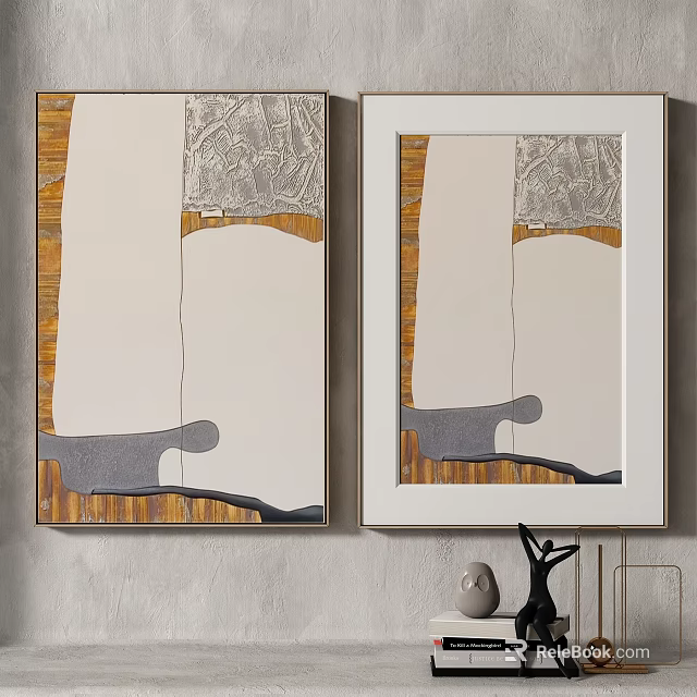 Two Pieces Inflatable Decorative Artworks With Geometric Patterns And Modern Frames 3d model