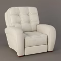 White Leather Single Sofa With Tufted Seat Backrest Comfortable Armrest And Modern Design 3d model