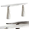 Elegant Modern Console Table With Marble Surface And Tapered Legs Design 3d model