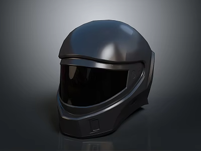 Black Motorcycle Helmet Modern Sleek Design With Tinted Visor And Protective Shell 3d model