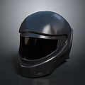 Black Motorcycle Helmet Modern Sleek Design With Tinted Visor And Protective Shell