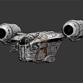 Futuristic Interstellar Spaceship Design With Twin Engines And Detailed Structure 3d model