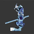 Blue Mechanical Game Movie Character Robot With Crystal Ice Texture Intricate Structure And Shiny Armor