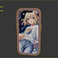 Purple Phone Case Featuring Anime Girl With Starry Sky And Planet Design