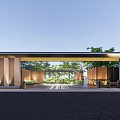 Modern Entrance Gate Design With Wooden Panels Greenery And Ambient Lighting