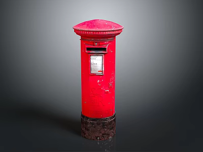 Classic Red Metal Postbox As Essential Daily Living Supply With Vintage Design 3d model