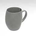 Gray Ceramic Mug with Minimalist Rounded Shape and Comfortable Handle for Daily Use