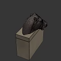 Ancient Horse Head Stone Sculpture With Intricate Carved Details On Pedestal
