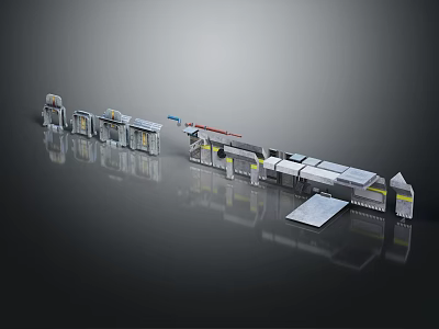 Industrial Metal Construction Components With Modular Platforms Support Structures And Panels 3d model