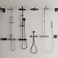 Modern Shower Heads Collection With Rainfall Handheld And Wall Mounted Designs 3d model
