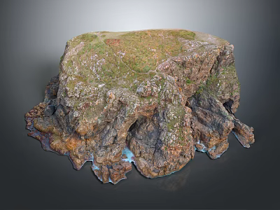 Garden Landscape Design With Rocky Terrain Lush Mossy Top And Natural Water Features 3d model