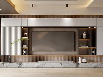 Modern TV background wall 3d model