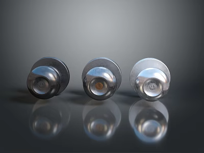 Three Shiny Metal Hardware Tools With Reflective Surfaces For Industrial Use 3d model