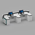 Modern L Shaped Office Desk With Dual Monitors Drawers And White Finish