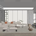 Modern Living Room Interior With Light Gray L Shaped Sofa Throw Pillows And Copper Decor