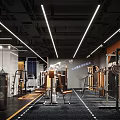 Modern Gym Interior With Various Fitness Equipment And Punching Bag