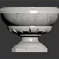 Decorative Stone Planter With Carved Patterns For Indoor Outdoor Green Plants