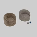 Soft Fluffy Beige Boucle Curved Single Sofa For Modern Cozy Home Living Room Seating
