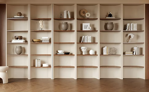 Modern Bookshelf Bookcase Storage Rack Ornaments Combination 3d model