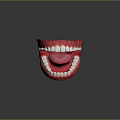 Human Mouth Anatomical 3D Model With Red Gums And White Teeth On Dark Background