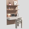Cozy Modern Desk With Laptop Lamp Books Decorative Shelves And Comfortable Chair