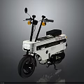 White And Black Compact Motorcycle With Classic Handlebars Rearview Mirrors And Stylish Seat Design