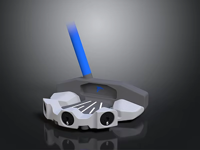 Golf Putter With Blue Shaft White Head And Modern Design Details 3d model