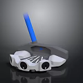 Golf Putter With Blue Shaft White Head And Modern Design Details
