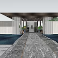Modern Gate Community Entrance Gate 3d model