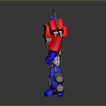 Optimus Prime Robot Character 3D Model Featuring Red Blue Gray Mechanical Structure And Iconic Design 3d model