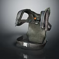 Tactical Supportive Harness with Shoulder Straps Metal Buckles and Spring Mechanism Dark Green Fabric