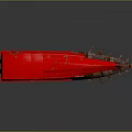 Red Watercraft Hull With Metal Frame And Deck Details For Marine Activities
