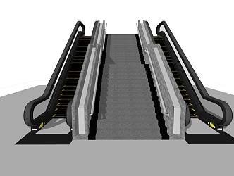 Modern Elevator Escalator Stair Combination 3d model