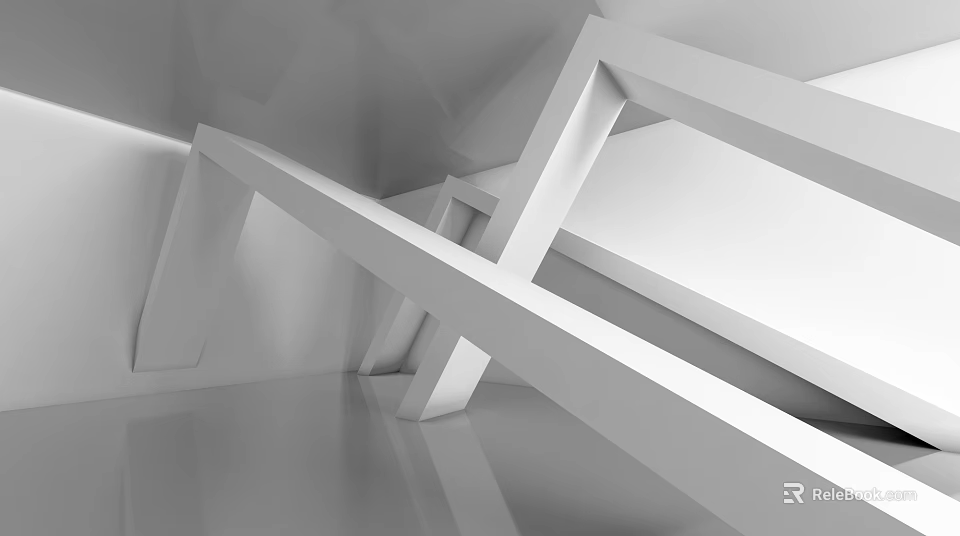 Commercial Equipment With White Frame Intersecting Lines Sleek Surface And Modern Minimalist Structure 3d model 