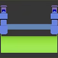 Colorful 3D Model Bridge With Pink Body Blue Railings Green Base And Golden Decorative Posts