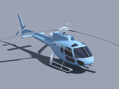 Light Blue Helicopter 3D Model with Detailed Design and Realistic Rendering 3d model