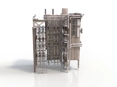 Industrial Equipment With Metal Framework Pipes And Multi Layer Structure 3d model