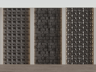 Modern background wall stone background wall panel 3d model