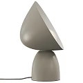 Two Modern Table Lamps in Gray and Black with Conical Shades and Illuminated Design