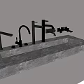 Modern Kitchen Sink Faucets With Sleek Metal Design On Stone Countertop