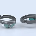 Modern Smart Glasses Digital Product With Gray Frame Transparent Lens And Orange Accents