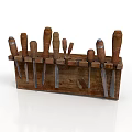 Set of Wood Chisels with Wooden Handles in Wooden Storage Box for Craft Tools