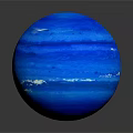 Blue Decorative Glass Sphere With Swirl Textures Shiny Surface And Reflective Base