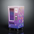 Purple Gradient Vending Machine With Colorful Decorative Stickers And Stylish Design
