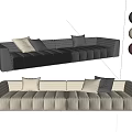 Fabric Sofa Combination Sofa Multi-Person Sofa Three-Person Sofa Module Sofa 3d model