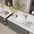 Modern Bathroom Vanity With Double Sink Mirror And Storage Cabinets 3d model