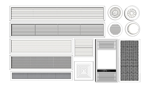Modern air outlet air conditioning outlet 3d model