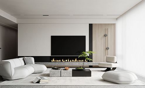 modern living room 3d model