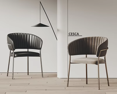 Modern Dining Chairs With Curved Backrest Leather And Velvet Upholstery Metal Legs Design 3d model